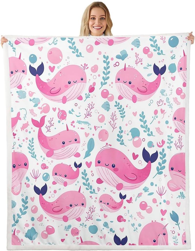 Red Lobster Pattern Blanket Soft Fleece Throw Seafood Theme Decor Fun Gift for Kitchen Living Room Bedroom