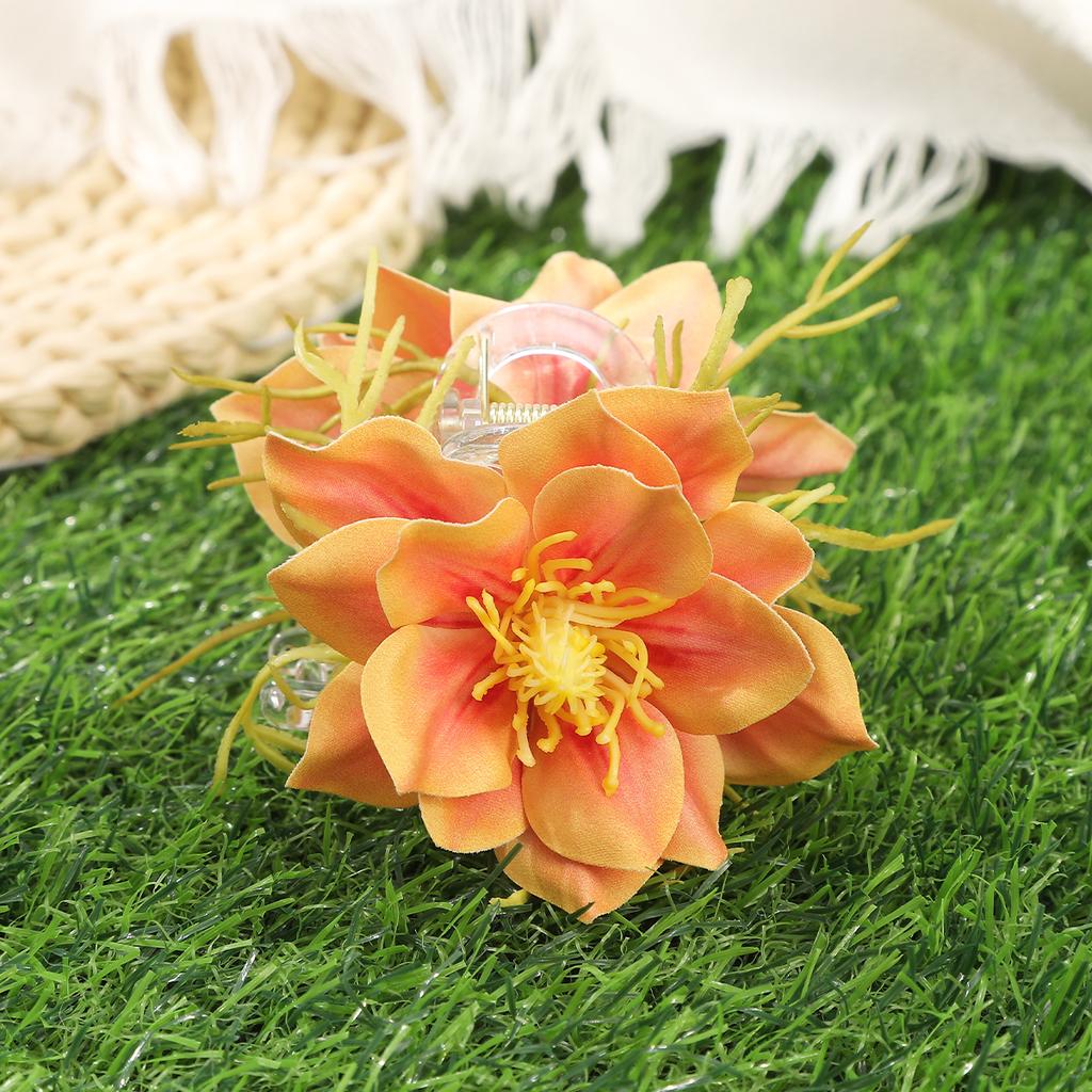 AWAYTR Artifial Colorful Peony Hair Claws Plastic Floral Hair Clips Crab For Girl Gift Hair Accessories Valentine Headwear