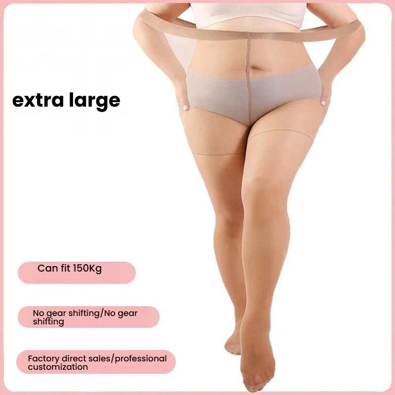 Plus Size 4Xl Women'S Pantyhose Seamless Tights With Non-Slip Waist One-Line Crotch Stockings 150Kg Body Russia Women'S Clothing