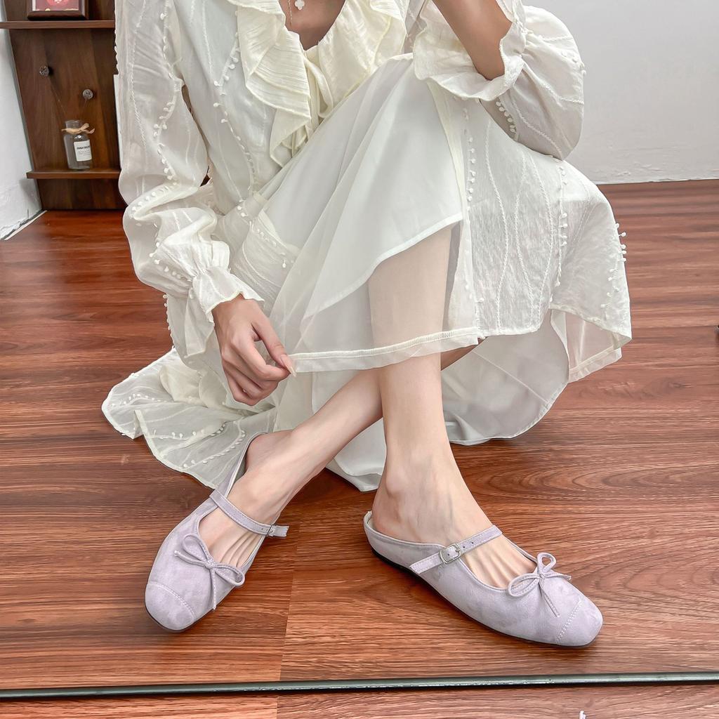 Summer new rear empty single shoes women wear high-end temperament thick-soled Muller shoes women's rear empty height women's shoes