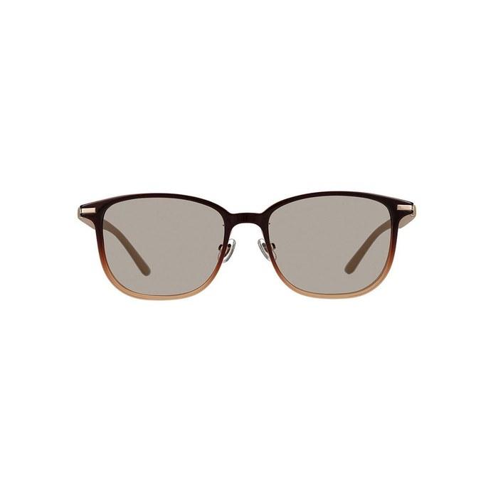 [Zoff] SUNCUT Glasses/UV100% Cut Wellington Sunglasses (Brown (Clear) ZA201G01_48A2) Leather-Look Rubber Temples, Non-Slip, Unisex, UV