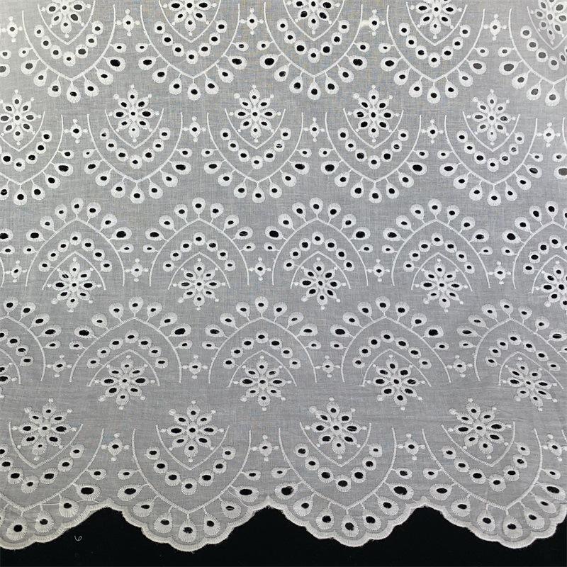 1 Meter/los Breite 125 cm Off white Farbe Baumwolltuch aushöhlen Stickerei Spitze Stoff Handgemachte DIY Kleidung Zubehör