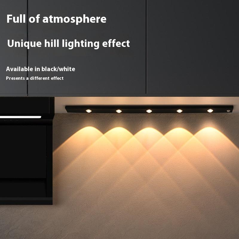 Ultra-thin Intelligent LED Human Body Sensor Light Household Remote Control Bathroom Desktop Cabinet Rechargeable Self-adhesive Night Light