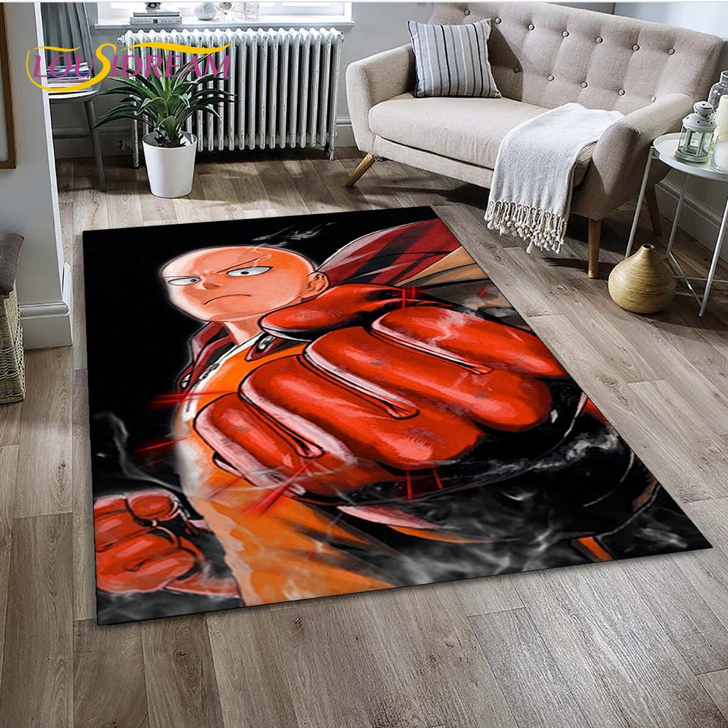 3D ONE PUNCH MAN Anime Cartoon  Area Rug,Carpet Rug for Living Room Bedroom Sofa Doormat Decoration, Kid Play Non-slip Floor Mat