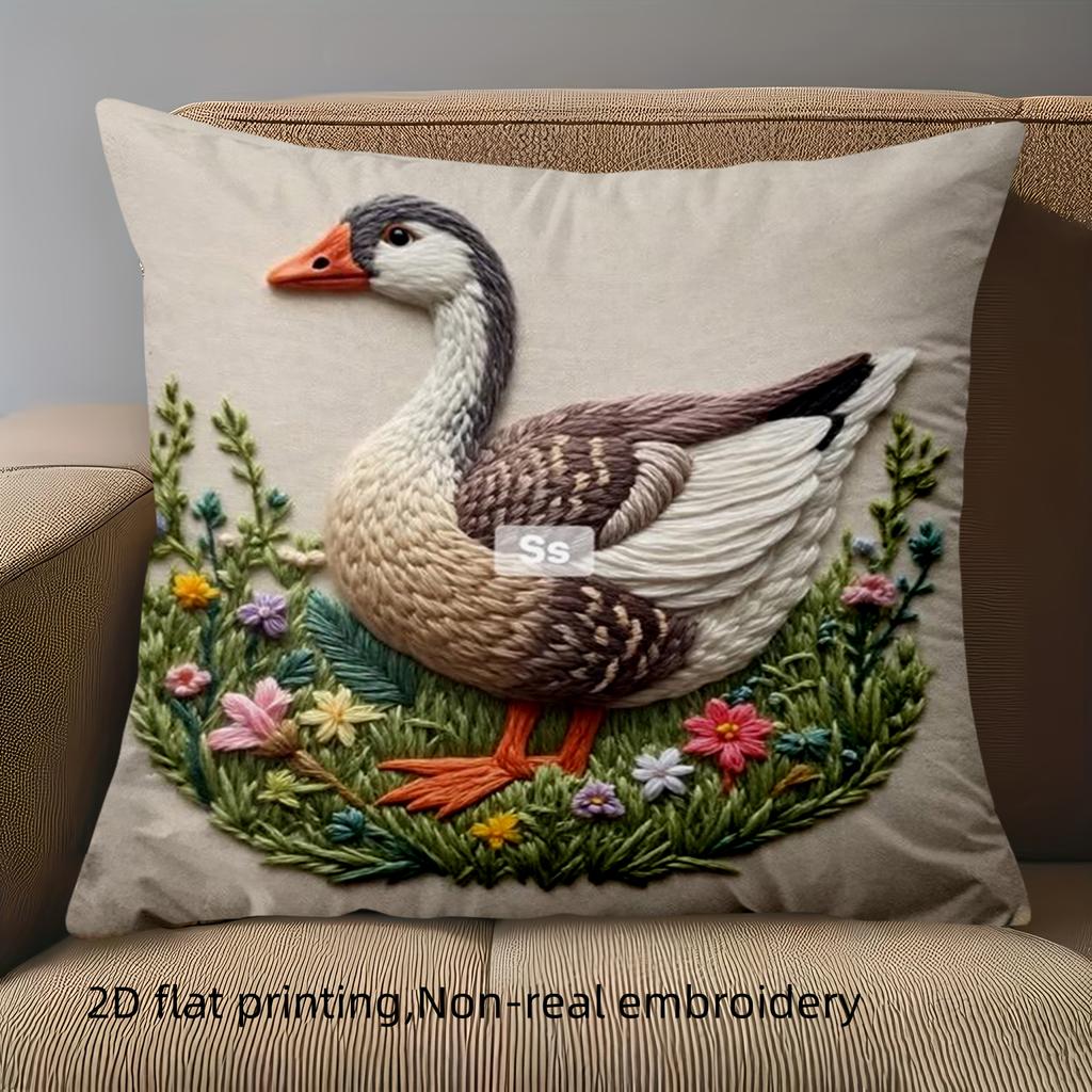 1 pillowcase 2D flat printing Goose Pillow with Floral Pattern 2D Printing Polyester pillowcase sofa decorative cushion cover