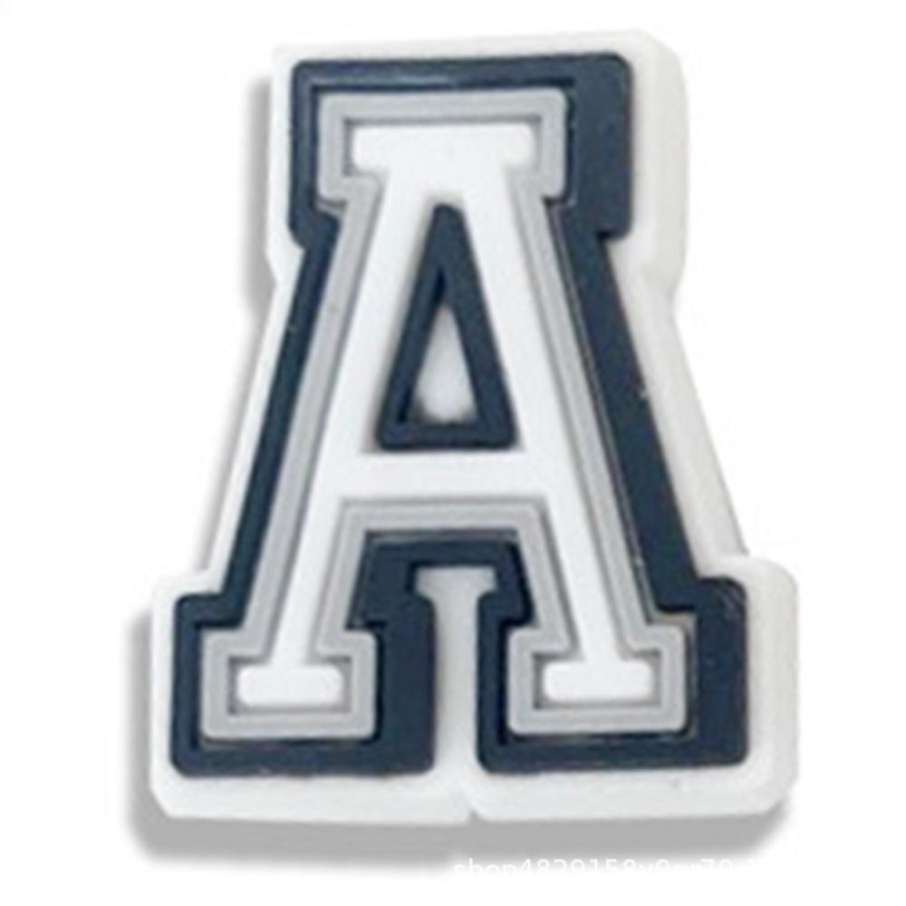 Zhibixing Soft Rubber Clog Accessories: 37 Styles of Black and White Letters & Numbers for Customizing Shoe Buckles and Flowers.