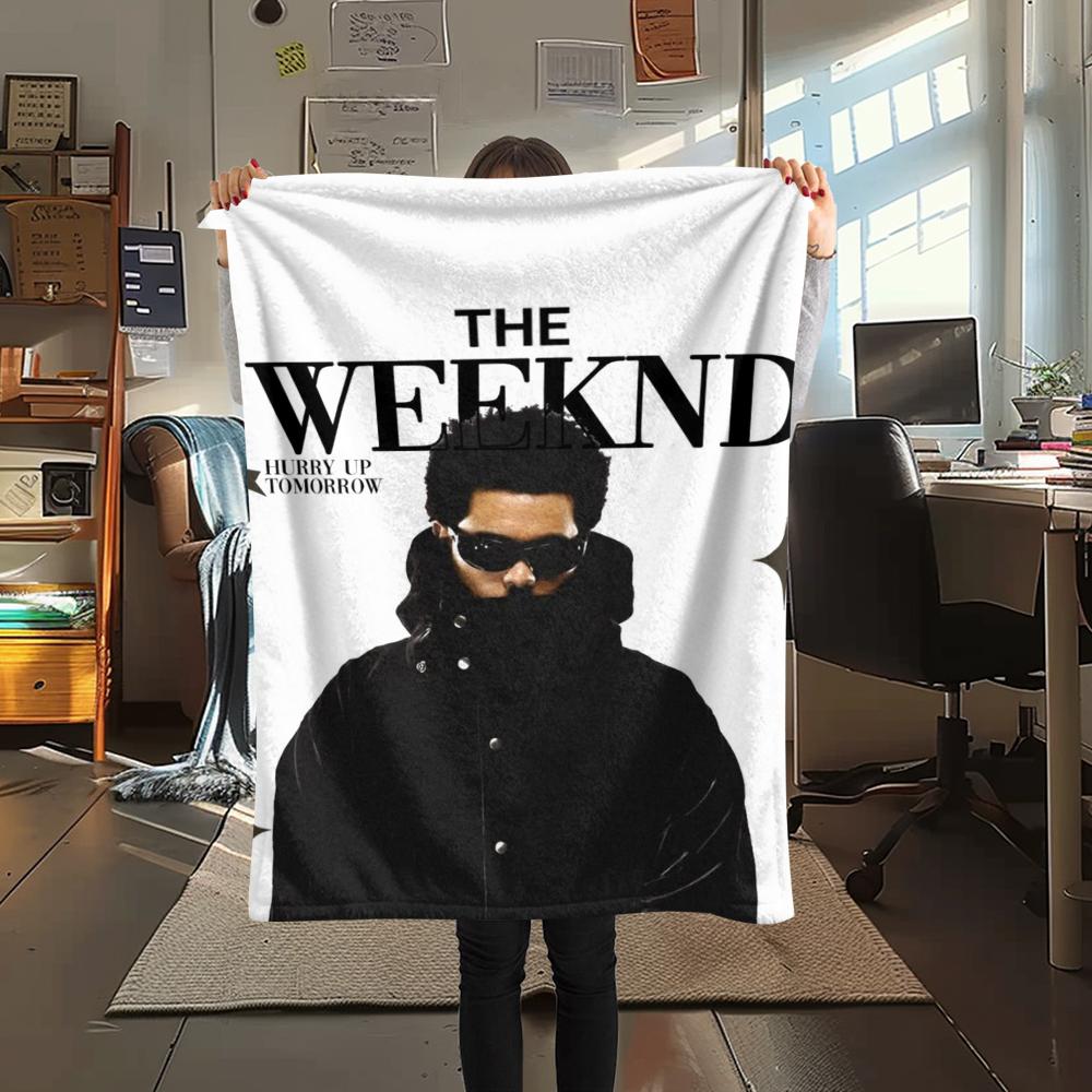 1PC The Weeknd Print Flannel Blanket, High quality Comfortable for All Seasons, Home Decor, Warmth and Comfort, Perfect for Christmas Gifts