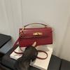 Women Crocodile Pattern Lock Buckle Small Square Shoulder Handbag Crossbody Evening Bag