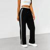 Women's Fashionable And Casual European And American Versatile Side Striped Wide-Leg Sweatpants, High-Waisted And Loose-Fitting.