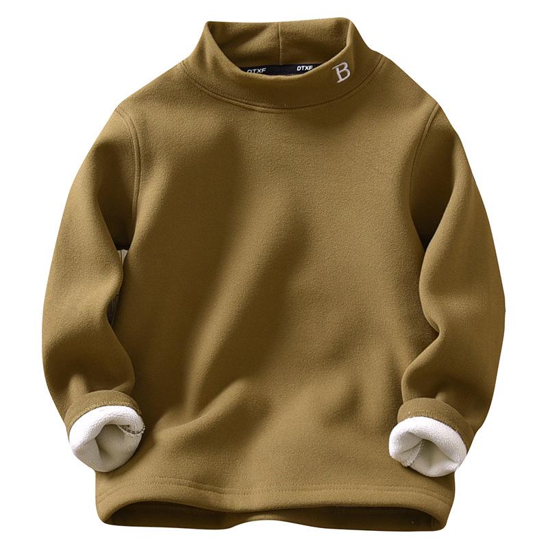 Jungen Halbrollkragen Samt Thermohemd für Winter & Herbst - Verdickte Mittlere & Große Kinderbekleidung