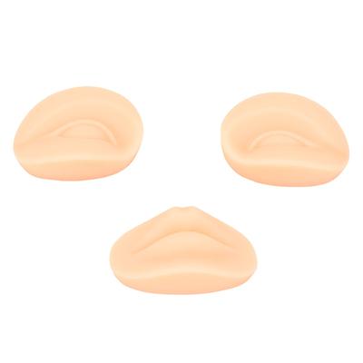 3 Pcs Eyebrow Lips Microblading Practice Skin Soft Silicone Eyebrow Lips Makeup Practice Skin for Novice