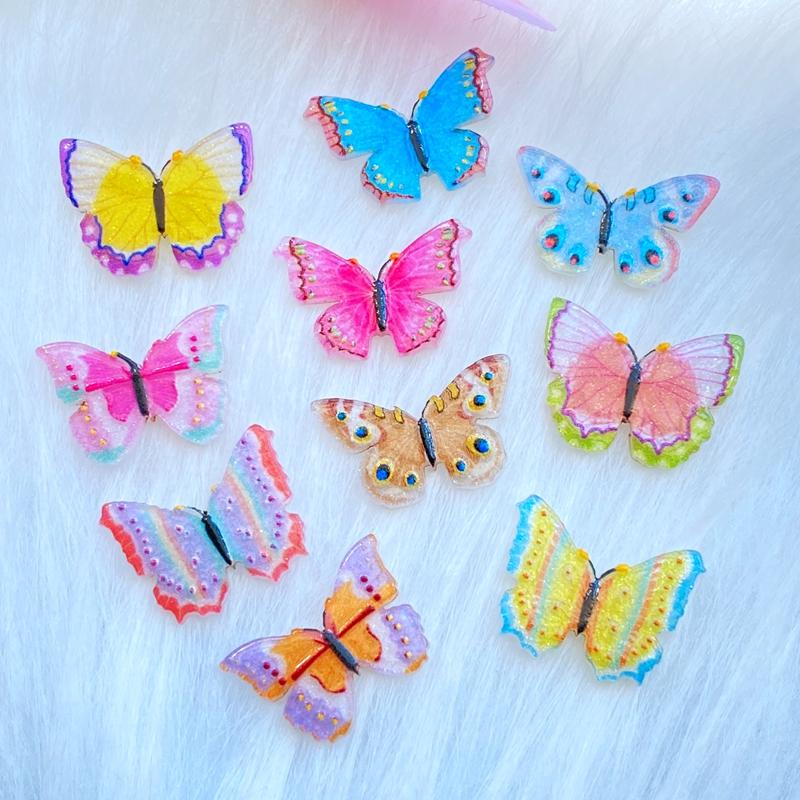 

30Pcs New Cute Mixed Acrylic Mini Butterfly Flatback Cabochon Scrapbook Kawaii DIY Embellishments Accessories Q61