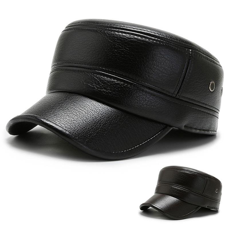 New Autumn and Winter Men and Women's Trendy Ear Protection Flat Top Hat Dad's Cold Resistant and Warm Cotton Hat