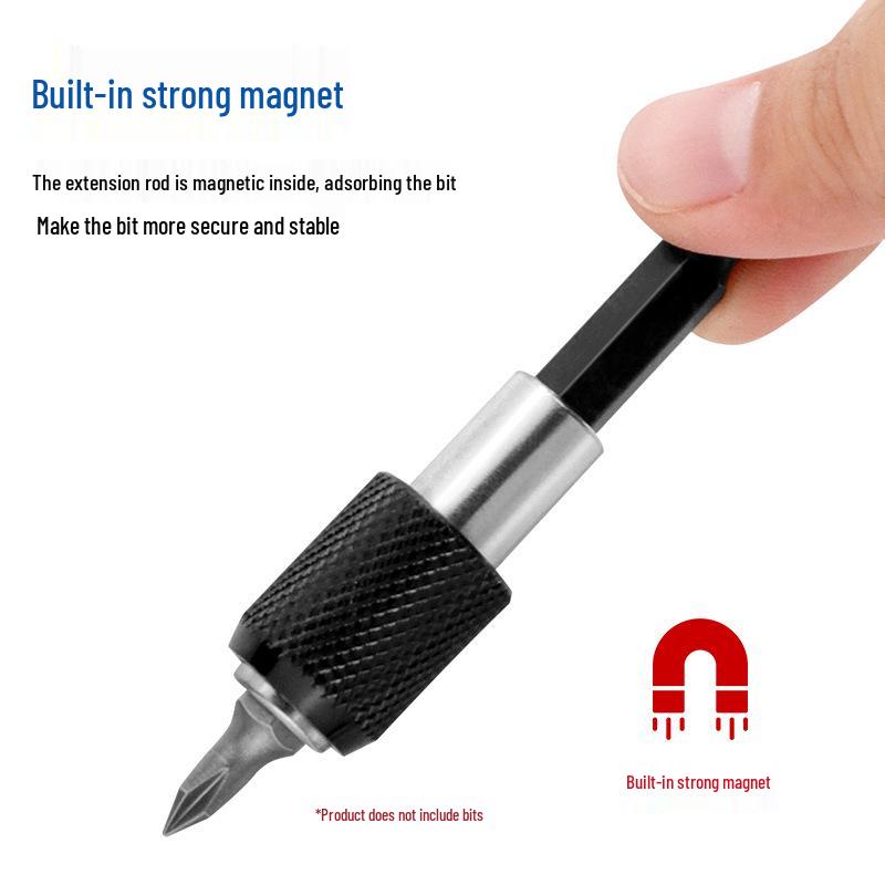 Hex Handle Quick Release Self-Locking Drill Extension Rod Set (3-Piece)