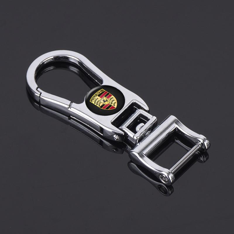

New Car Badges Keychain Key Chain Anti-Loss For Porsche Macan 911 718 Taycan Panamera Cayenne Boxster Cayman Keyring Accessories