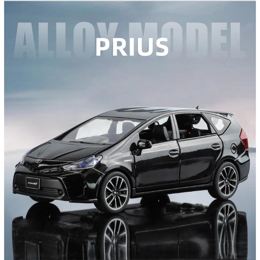 1/32 TOYOTA PRIUS Alloy Car Model Diecast Metal Vehicles Car Model Sound and Light Simulation Collection Childrens Toy Gift