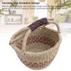 Picnic Basket Seagrass Woven Decorative Rustic Small Storage Basket with Handle for Desk Organizing