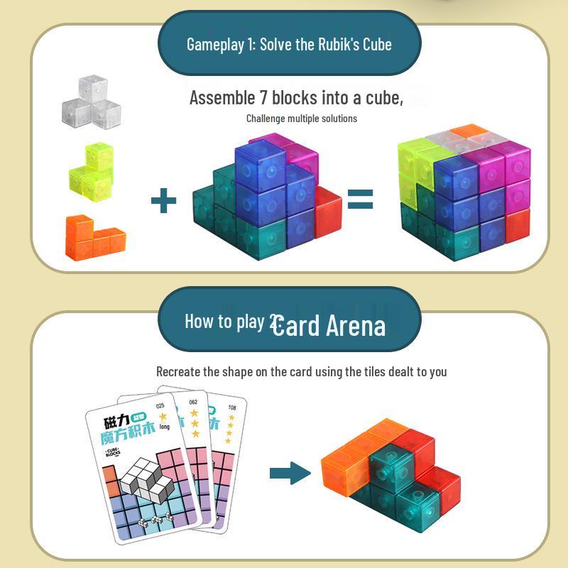 Magnetic Magic Cube Blocks: Educational Soma Cube Geometry for Kids