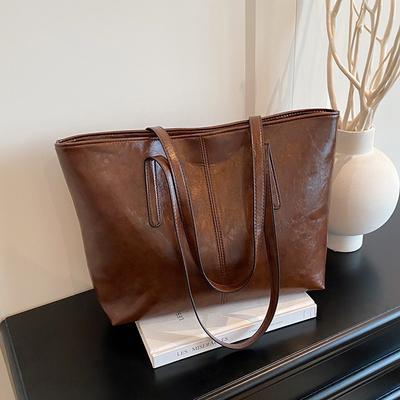 Herbstliche Pendler-Mode Damentaschen, neue vielseitige PU-Tragetaschen, strukturierte Damen-Schultertaschen mit großem Fassungsvermögen