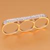 Three Fingers Knuckle Duster Ring Minimalist Stainless Steel Bar Ring