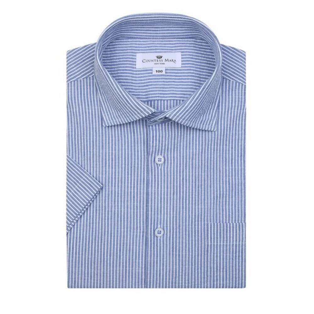 

Countess Mara Regular Fit Short Sleeve Shirt Spun Linen Seersucker London Stripe 105