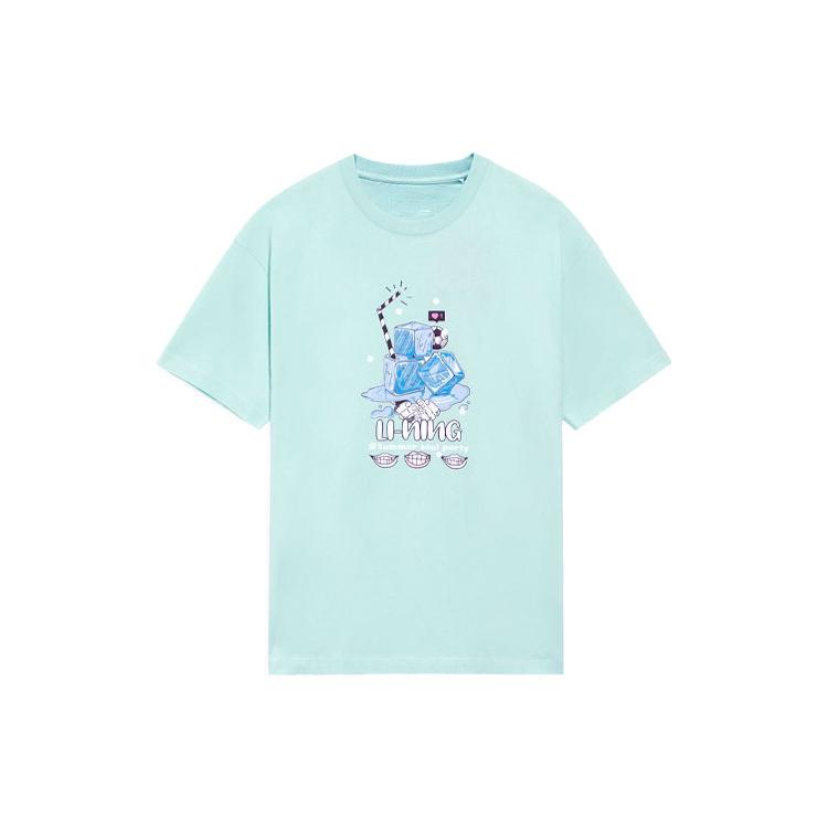 Li Ning Sports Life Collection T Shirt Unisex Eggshell Blue AHSS327-8
