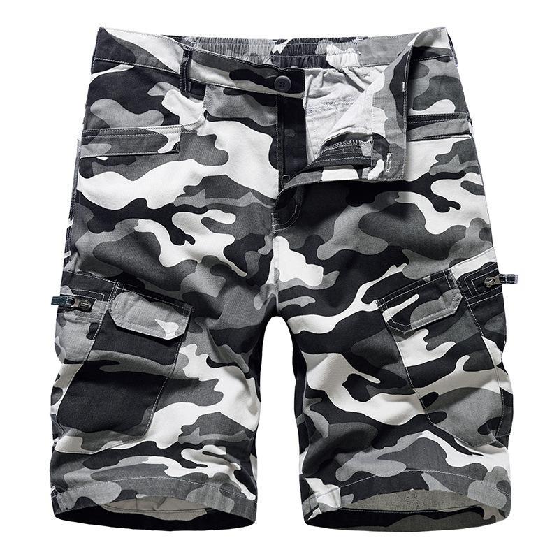 Men's Tooling Shorts European Size Camouflage Loose Large Size Casual Men's Five-point Pants