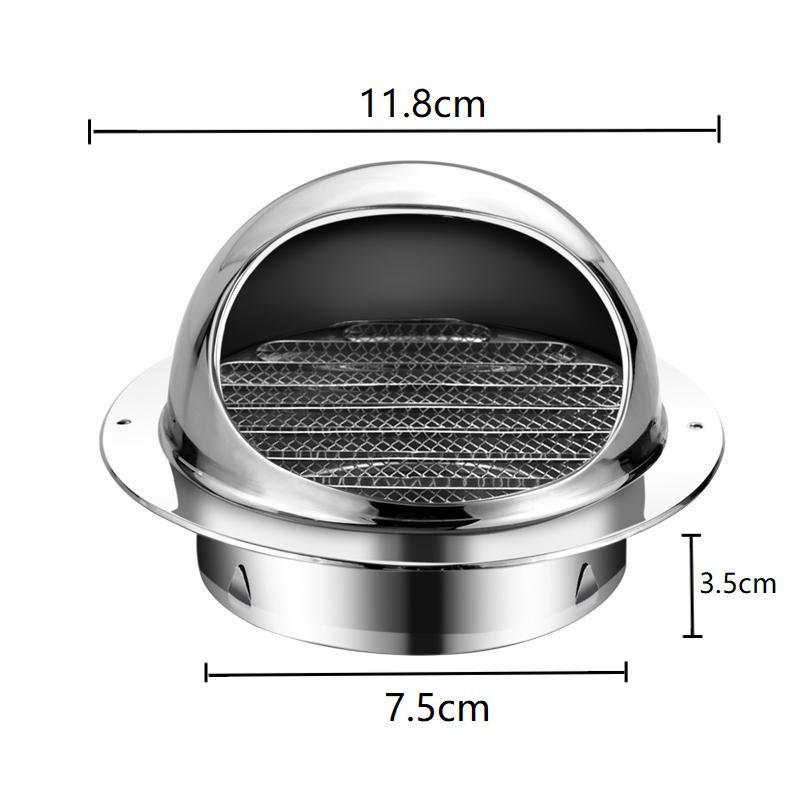 Stainless Steel Exterior Wall Vent Cap: Breathable, Windproof Exhaust Hood for Smoke and Duct Ventilation