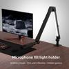Desktop Microphone Boom Arm with LED Fill Light 2700K-6500K & Remote Control Desk Mount Mic Stand
