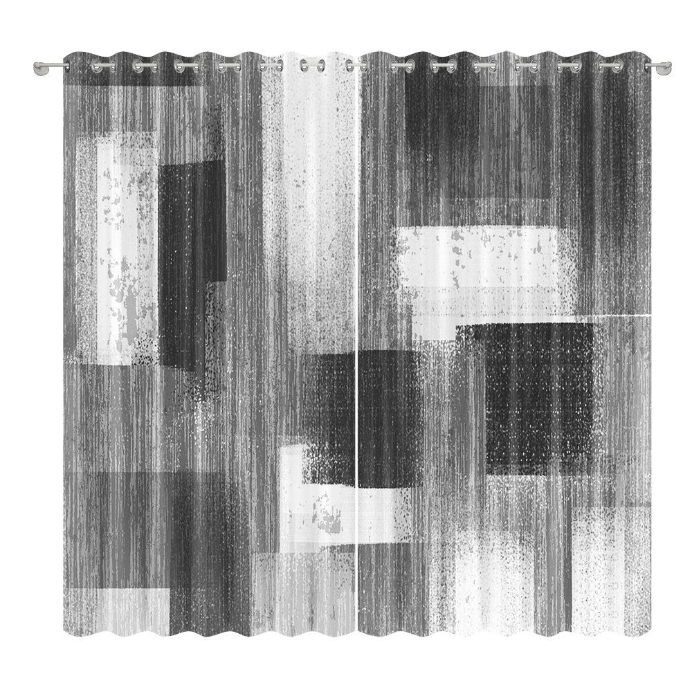 Geometric Curtain Bedroom Living Room Balcony Blackout Curtain Office Hotel Insulation Curtain