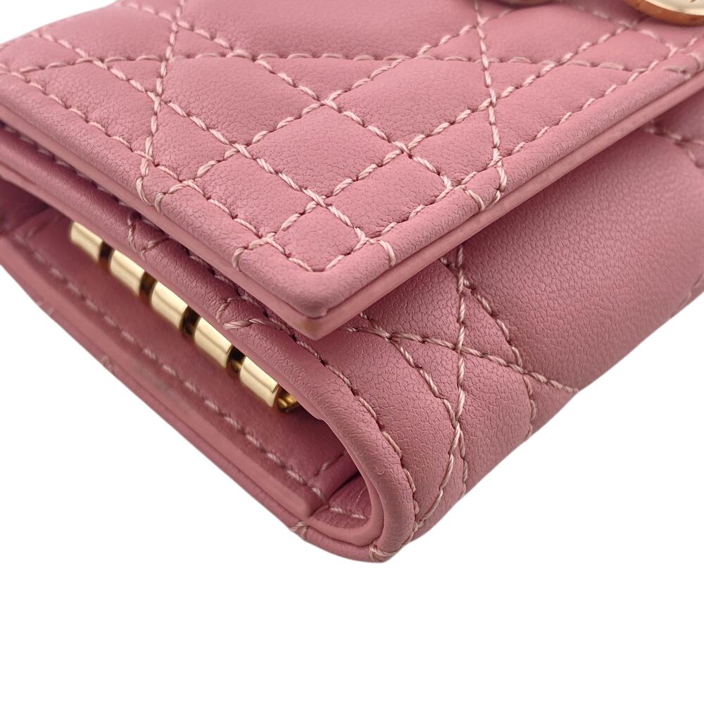 Dior S0983ONMJ 4-stitch quilting My Dior Aster lambskin Canage Key holder  pink lambskin Used