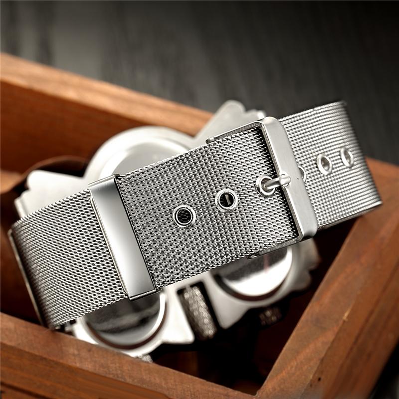 Military Mesh Mens Watches Top Brand Luxury Multiple Time Zone Men's Watch Male Quartz Outdoor Sports Wristwatch