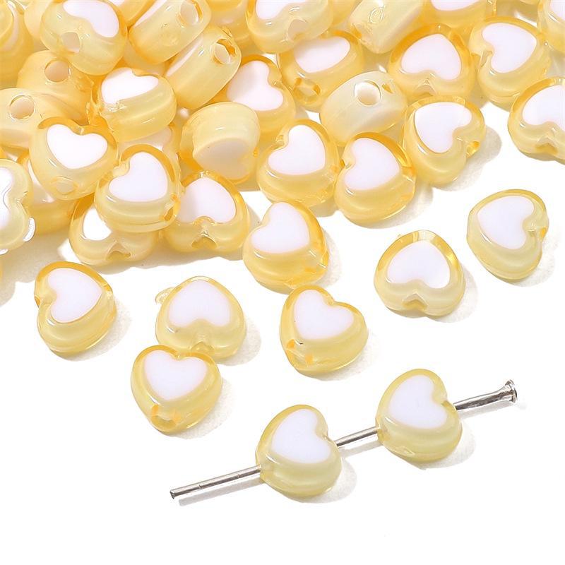 Mărgele Acrilice Bicolore Love pentru Bijuterii Handmade: Accesorii DIY pentru Brățări și Coliere