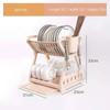2021 New Double-layer Kitchen Dish Bowl Draining Storage Rack with Chopstick Cage Household Tableware Organizer Tray Box Basket