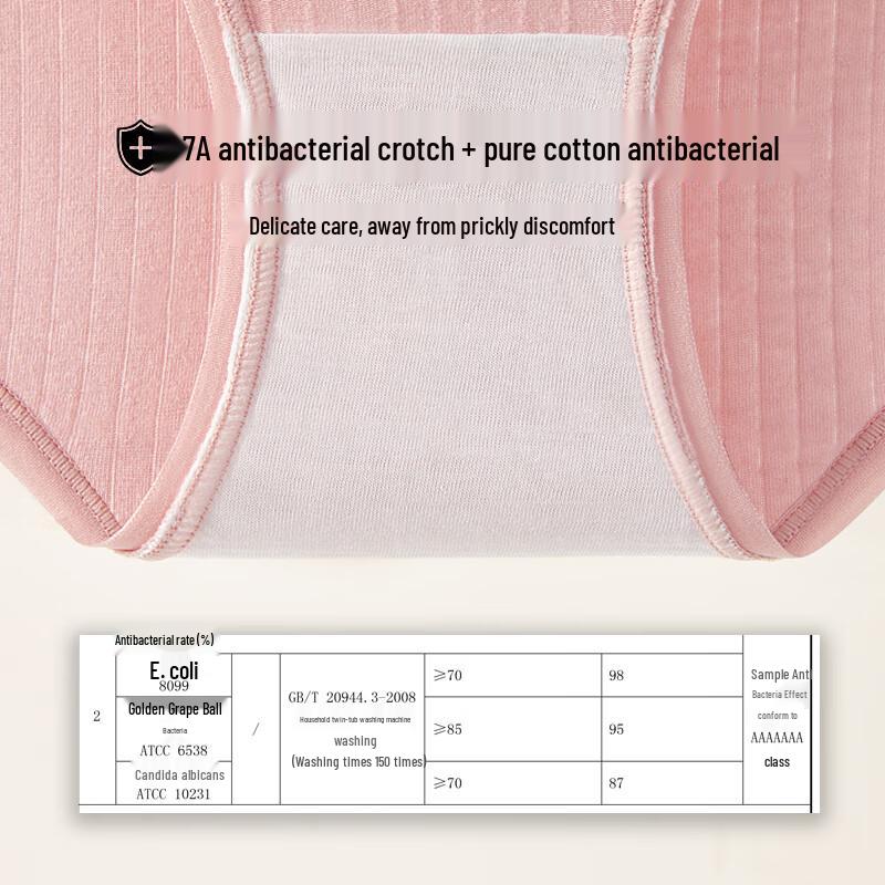 Women's Pure Cotton Mid-Waist 7A Antibacterial 4-Pack Briefs