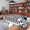 Retro Checkerboard Chessboard Grid Throw Blanket Tapestry Tassel Two Side Bedspread Outdoor Camp Beach Towels Sofa Chair Cover