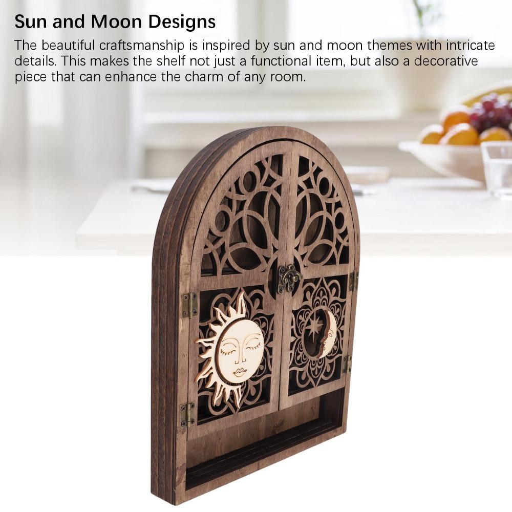 Wall Hanging Wall Crystal Display Shelf Small Wooden Wall Shelf Crystal Display Cabinet