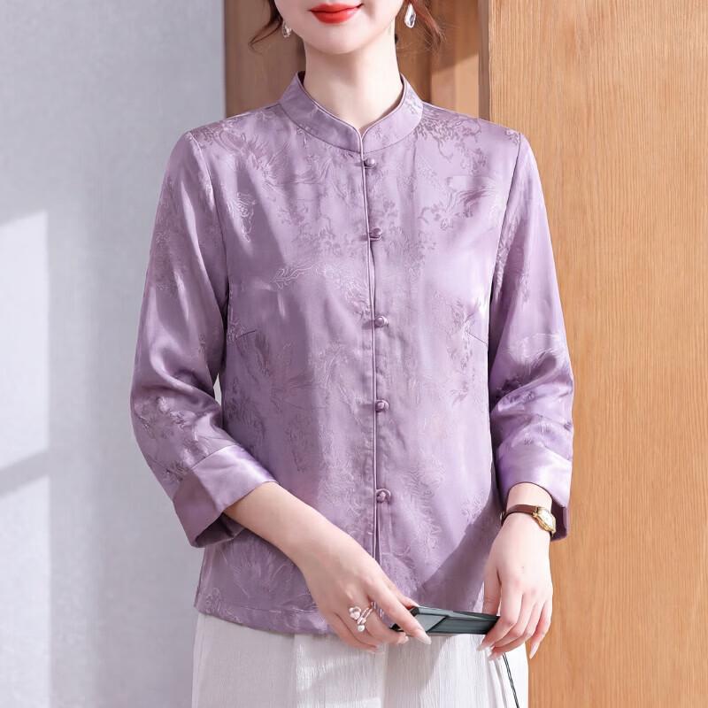 Elegant Seven-Sleeve Summer Jacket for Mid-Aged Women XL