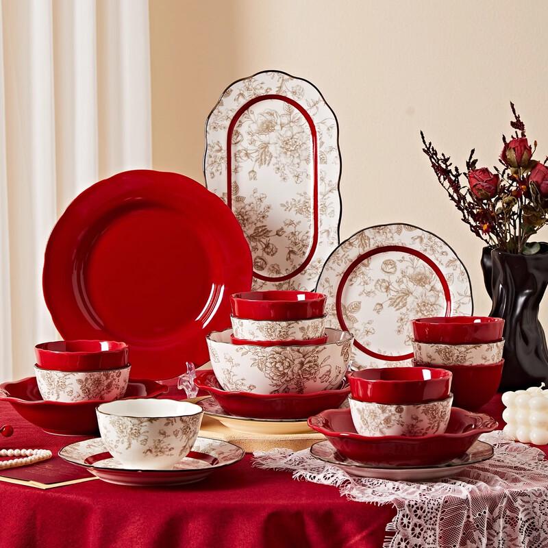 Rose Knight 46-Piece Ceramic Dinnerware Set