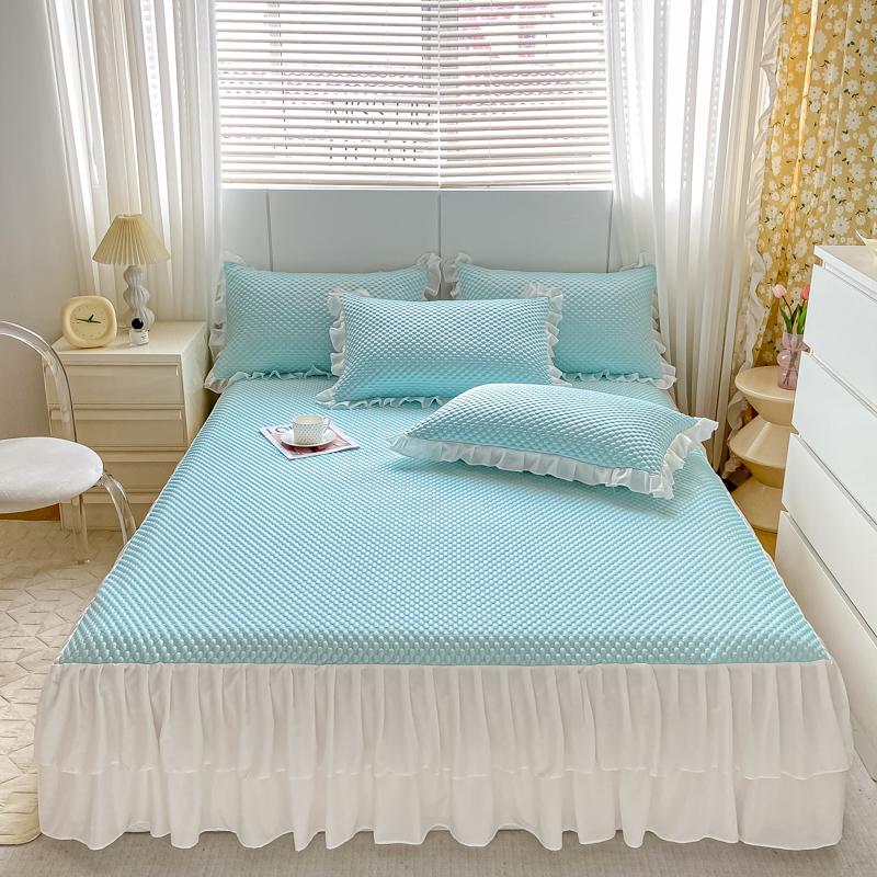 3pcs Set Adjustable Mattress Cover for Double King Queen Bed Cotton Fitted Sheet with Elastic Bands Non Slip Sheet