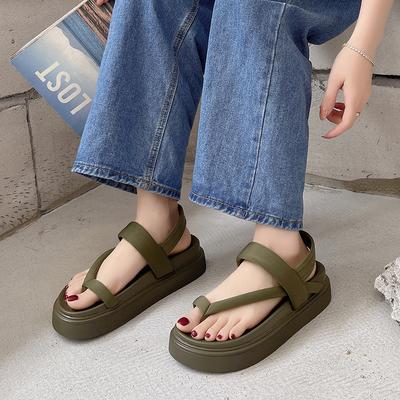 Fashion Net Red Women's Sandals Super Hot Summer 2025 New Flip-toe Thick-soled Niche Women's Shoes with Skirts Roman Shoes Explosion