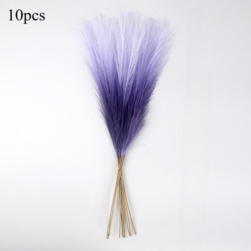 10pcs Artificial Boho Flower Faux Pampas Grass Fake Fluffy Reed Wedding Flower Arrangement Decorations Home Room Decor Flowers
