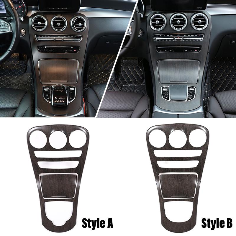 ABS Car Center Console Gear Shift Panel Cover Trim Sticker For Mercedes Benz C GLC Class W205 X235 2015-2021 Auto Accessories