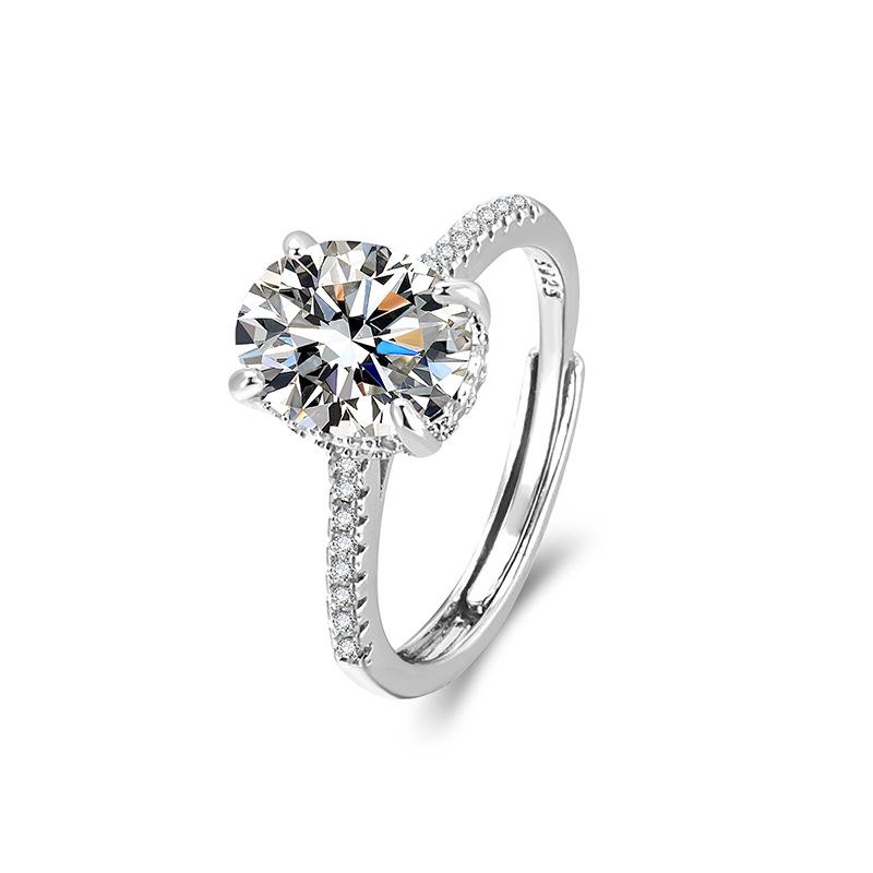 European Style Oval Diamond Pigeon Egg Ring - Luxurious Gift for Girlfriend