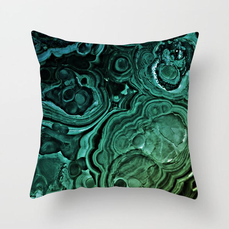 Simple Abstract Geometric Art Peach Leather Velvet Pillow, Fashionable and Comfortable Home Sofa Waist Cushion Pillow Cover