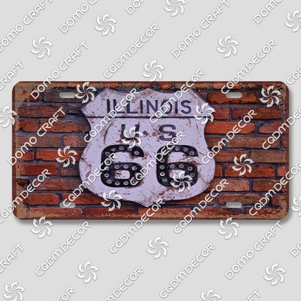Vintage US Route  Tin Sign Metal Wall Art Decor  Retro Car Poster Plaque for Garage Motel Bar Club Gas Station  Perfect Home Dec