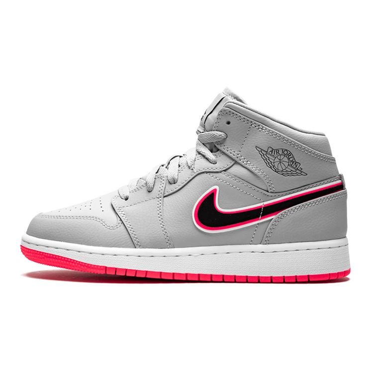 

Jordan 1 Mid GS Wolf Grey Pink 555112-060 35.5