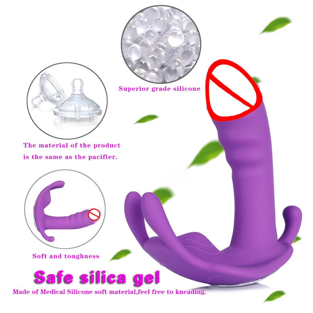 Insert Dildo Masturbator Wireless Butterfly Vibrator Female Wearable Clitoris Stimulator Dildo Remote Control Vagin Massager Adult Sex Toys for Women