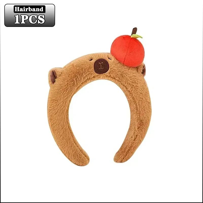 Bandeau Mignon Tendance Créatif Cape Pelucheuse Bandeau Cheveux Capybara Haut du Crâne Lavage Tête Accessoires Cheveux Bébé brown