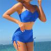 Gekräuselte geknotete Shorts Hohe Taille Bikini Damen Badeanzug Damen Bademode Zweiteiliges Bikini-Set Badegast Badeanzug Swim V6197